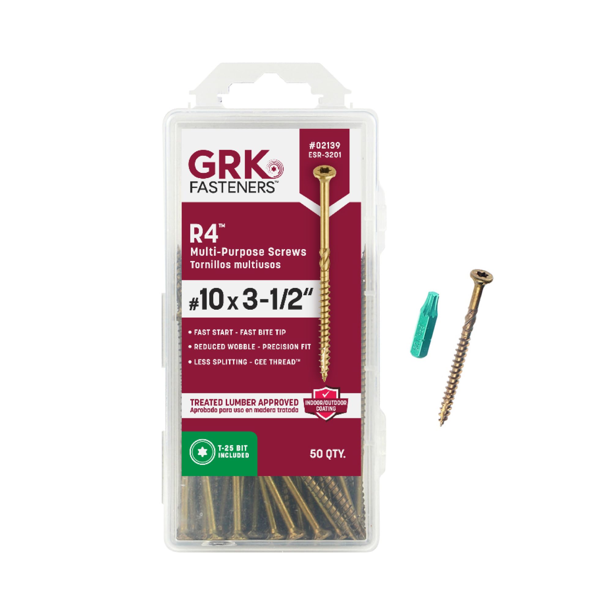 GRK R4 HandyPak Mehrzweck-Schrauben, 25,4 x 8,9 cm, 50 Stück (772691021397)