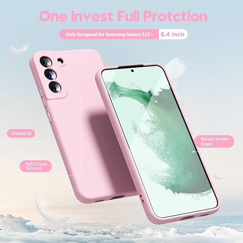 Miniatura 3 de oakxco Funda para teléfono Samsung Galaxy S22 de silicona líquida, bonita funda delgada y delgada de goma suave de TPU lisa de gel para mujeres y