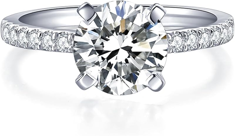 IMOLOVE Moissanite Engagement Ring D Color VVS1 Clarity Moissanite Engagement Rings for Women Wedding Rings for Women 1-2CT Lab Created Diamond Rings Promise Rings for Her Size 4-11