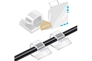 100PCS Outdoor Cable Clips, Strong Adhesive Wire Organizer for Christmas Lights & More