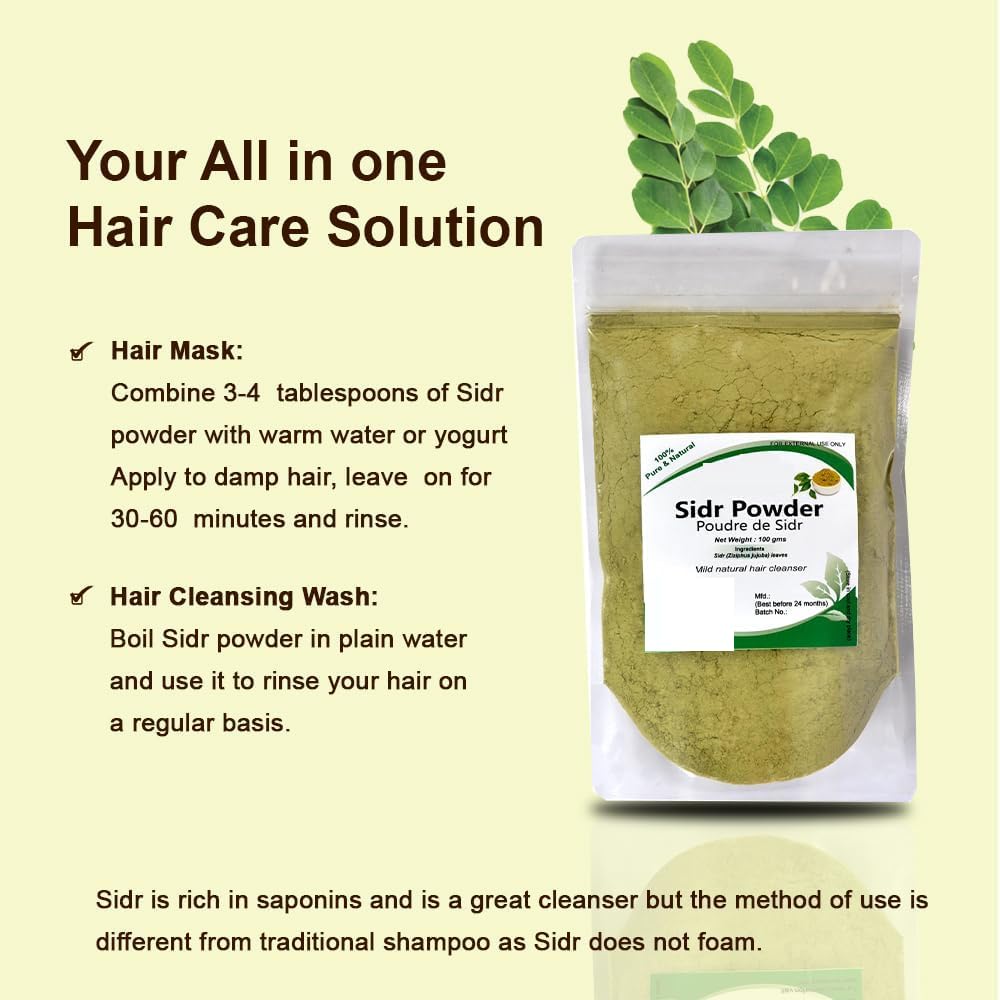 RG Sidr Powder Natural Hair Cleanser, Ziziphus Jujuba Leaves, 100 gms
