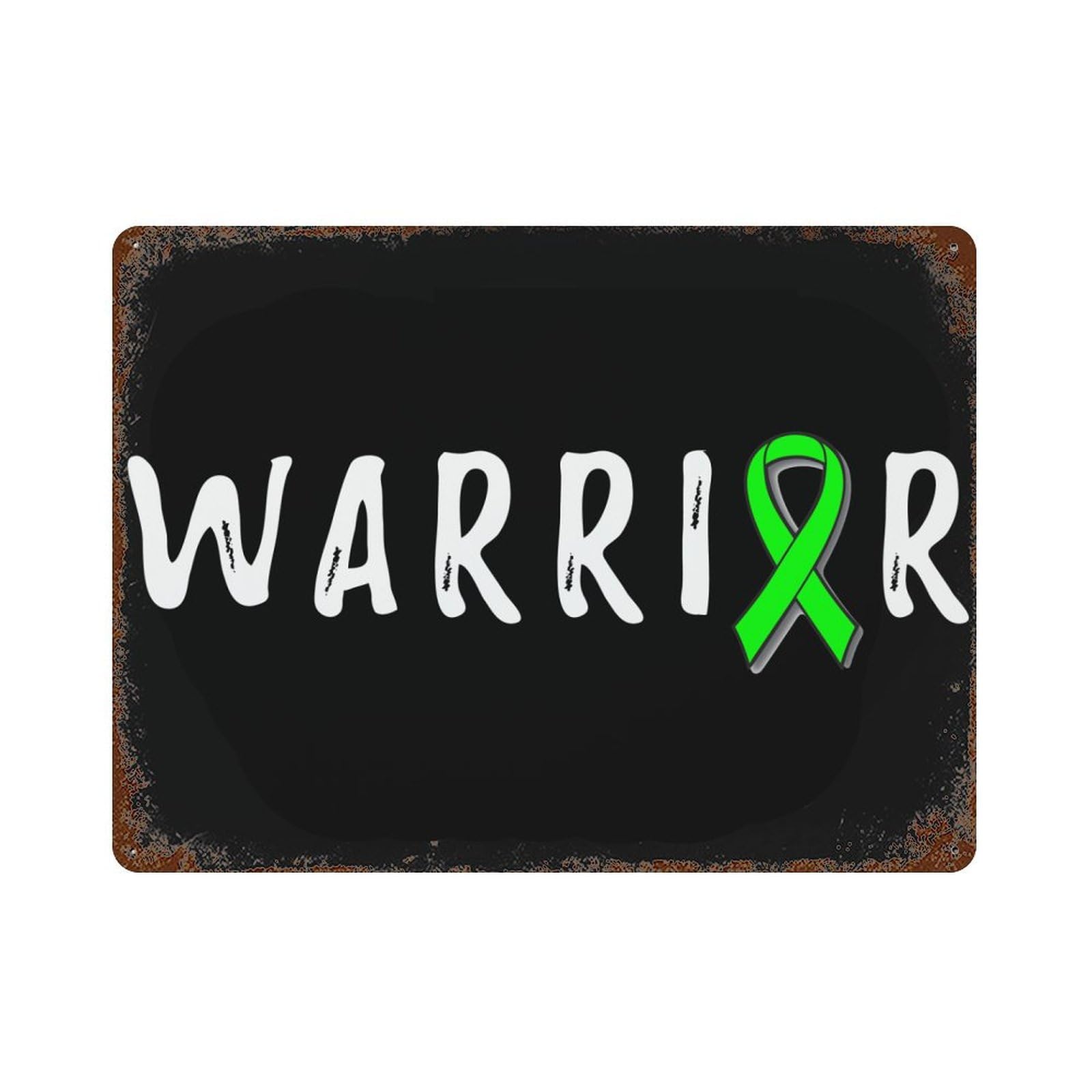 KWQDOZF Warrior MentalAwareness Theme Metal Tin Sign,Vintage Iron Hanging Plate Horizontal with Rust Poster Wall Decor 12x16inch