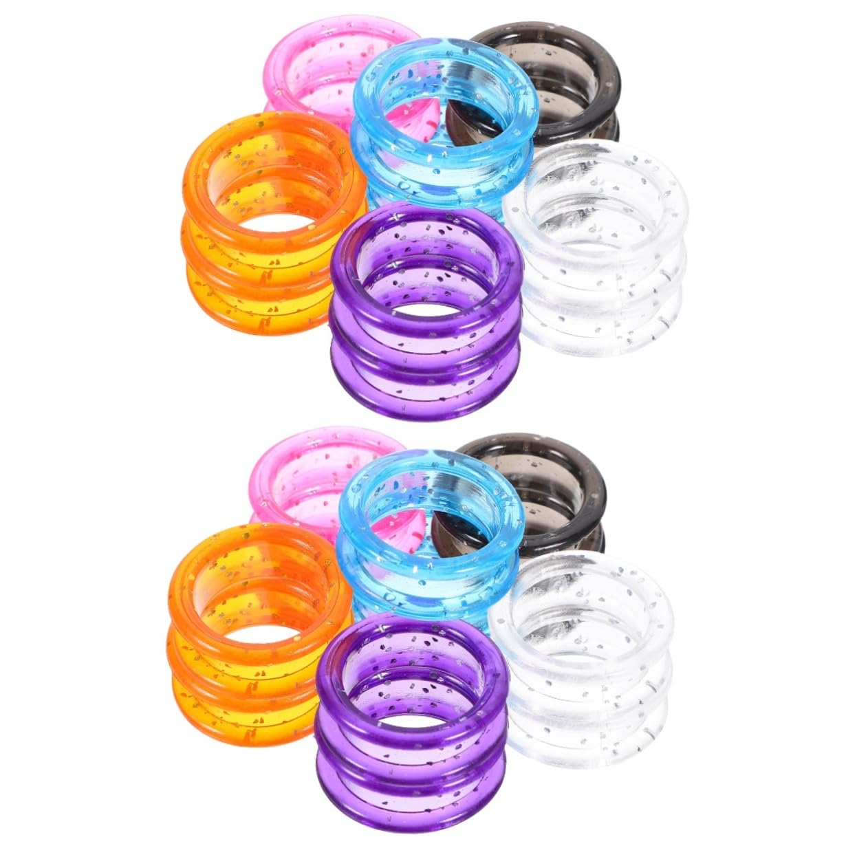 FOMIYES 2sets Pet Grooming Scissors Scissor Finger Ring Silicone Hairdressing Tool Accessory 12pcs*2