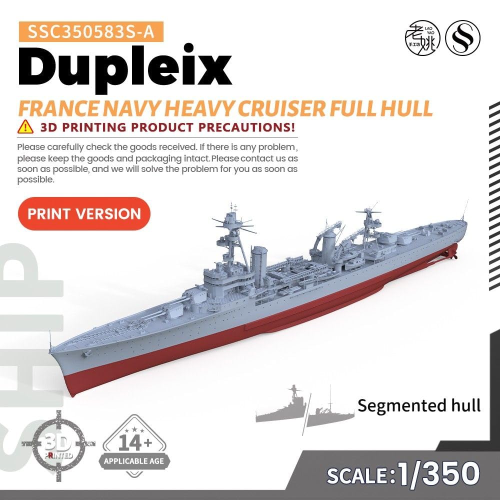 Military Model Kit Francja Marynarka Wojenna Ciężki krążownik Dupleix Full Hull