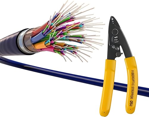 Miniatura 6 de CFS-3 Pelacables de fibra óptica de 3 orificios de puerto de fibra óptica con mango de 6 pulgadas - Llave hexagonal ajustable para chaqueta,