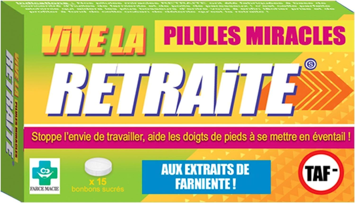 Pilules Humoristiques pour Départ à la Retraite Original