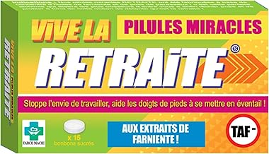 STC - Boite de Médicament Bonbon Humoristique ? Pilules Miracles Retraite