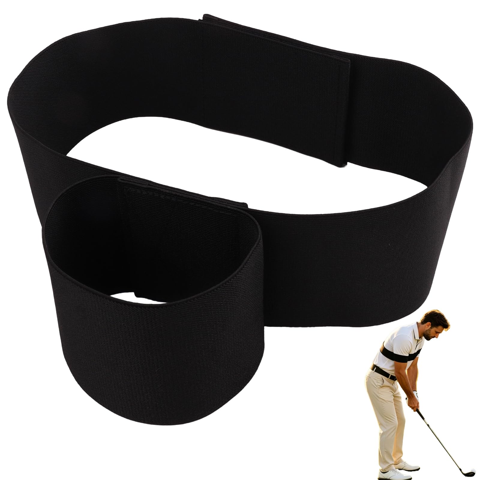 Golf Training Aids, Golf Swing Training Aid, Adjustable Slider Training Aid with Arm Bands, Swing Correcting Arm Band for Beginners, Indoor & Outdoor Swing Corrector to Improve Stability