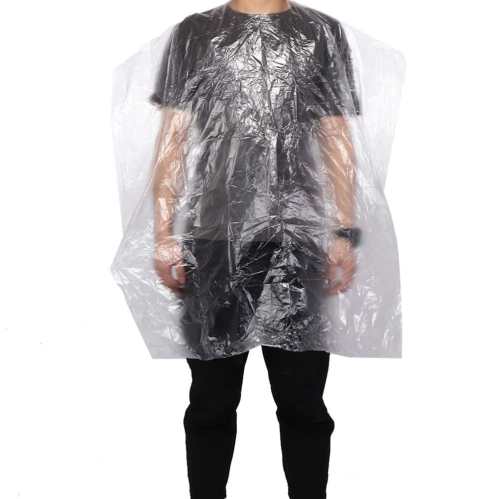 50PCS Waterproof Haircut Cape Hair Cut Cape Beard Cape Skin-Friendly Hairdressing Apron for Home Barber-image-42