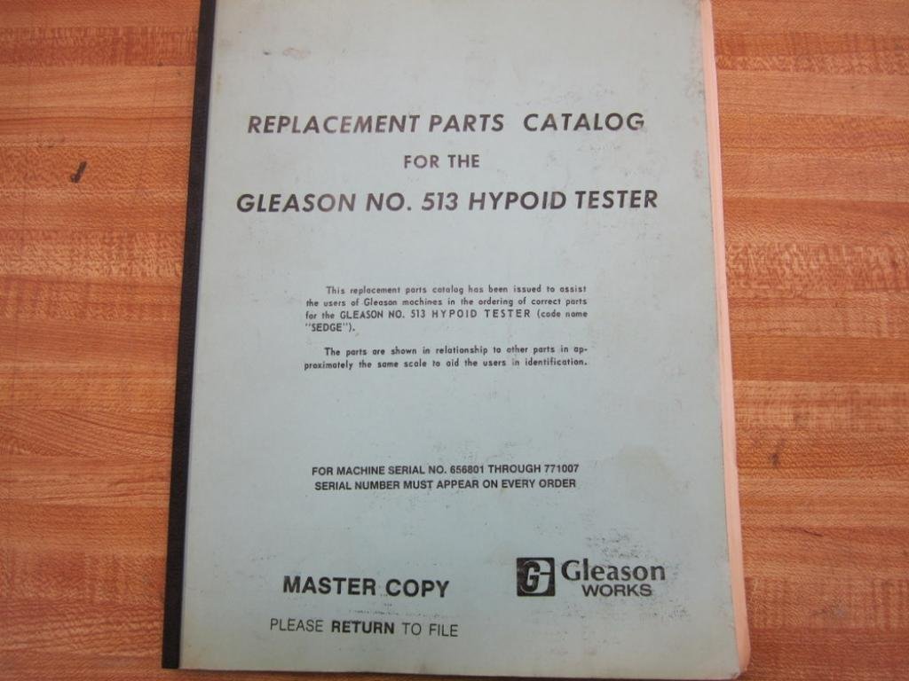 Gleason Works 513 Replacement Parts Catalog Health