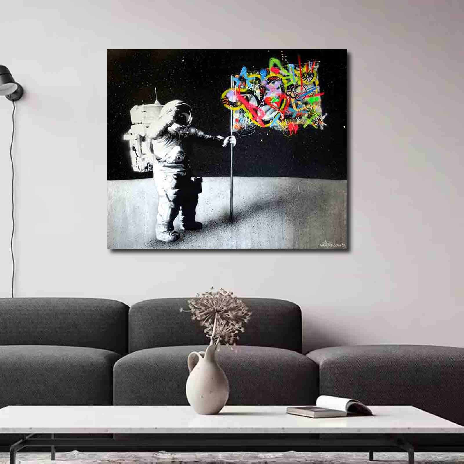 Amazon.co.jp: Banksy-One Small Step 絵画 インテリア おしゃれ