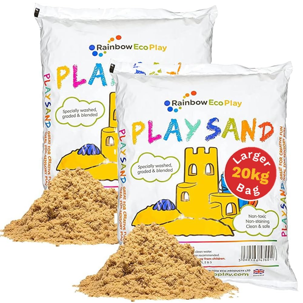 Rainbow Eco Play Sand 40kg Safe 100% Non-Toxic, for Sandpits & Play Trays