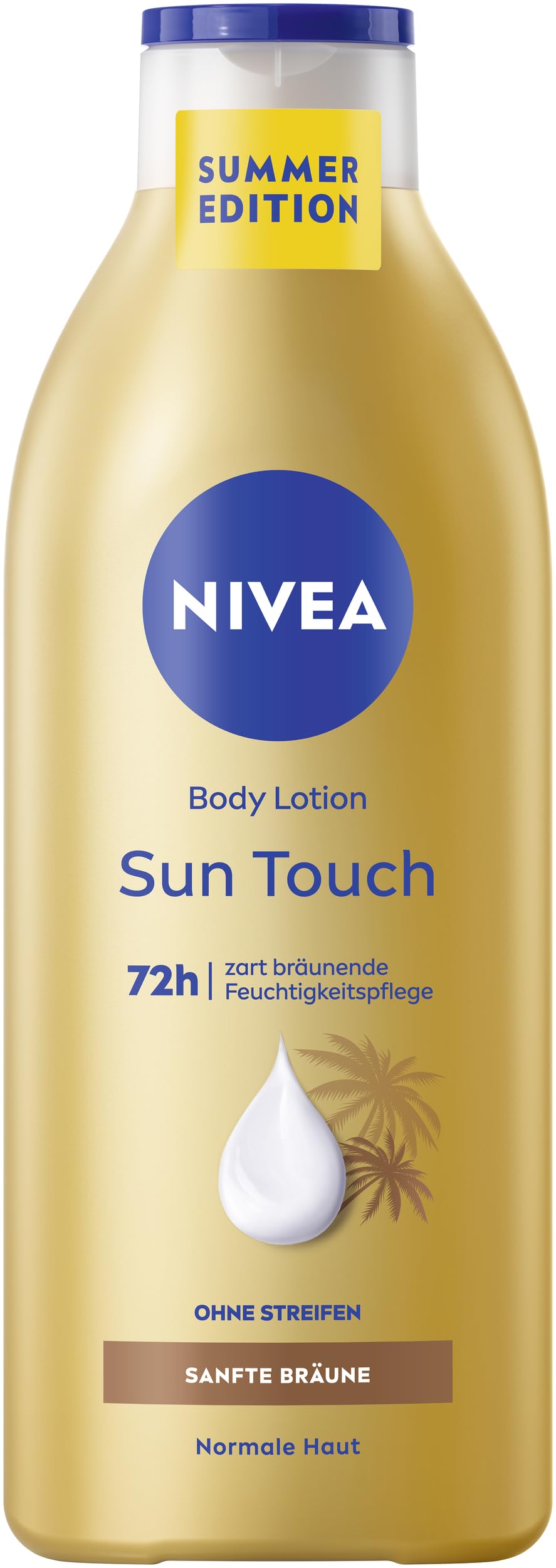 NIVEA Body Lotion Sun Touch, Pflegelotion mit sanftem Bräunungseffekt ohne Streifen, feuchtigkeitsspendende Körpercreme mit Ginkgo-Extrakt und Traubenkernöl (400 ml)