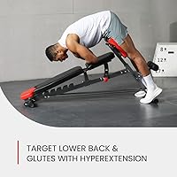 Vista 6 de Finer Form - Banco de pesas multifuncional FID para entrenamiento corporal todo en uno – Extensión de espalda hiper, silla romana, banco ajustable