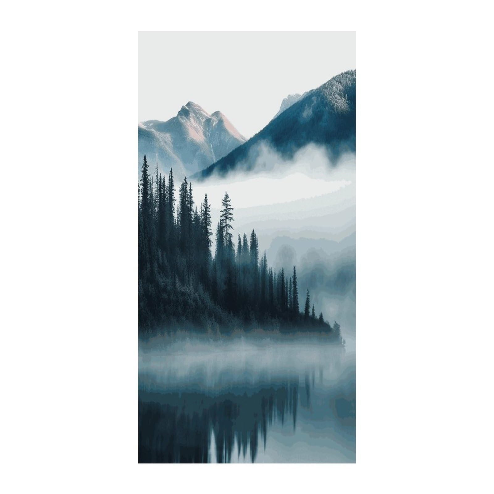 Fekiloot Style Foggy Mountains Landscape Door Curtain Room Divider Curtains