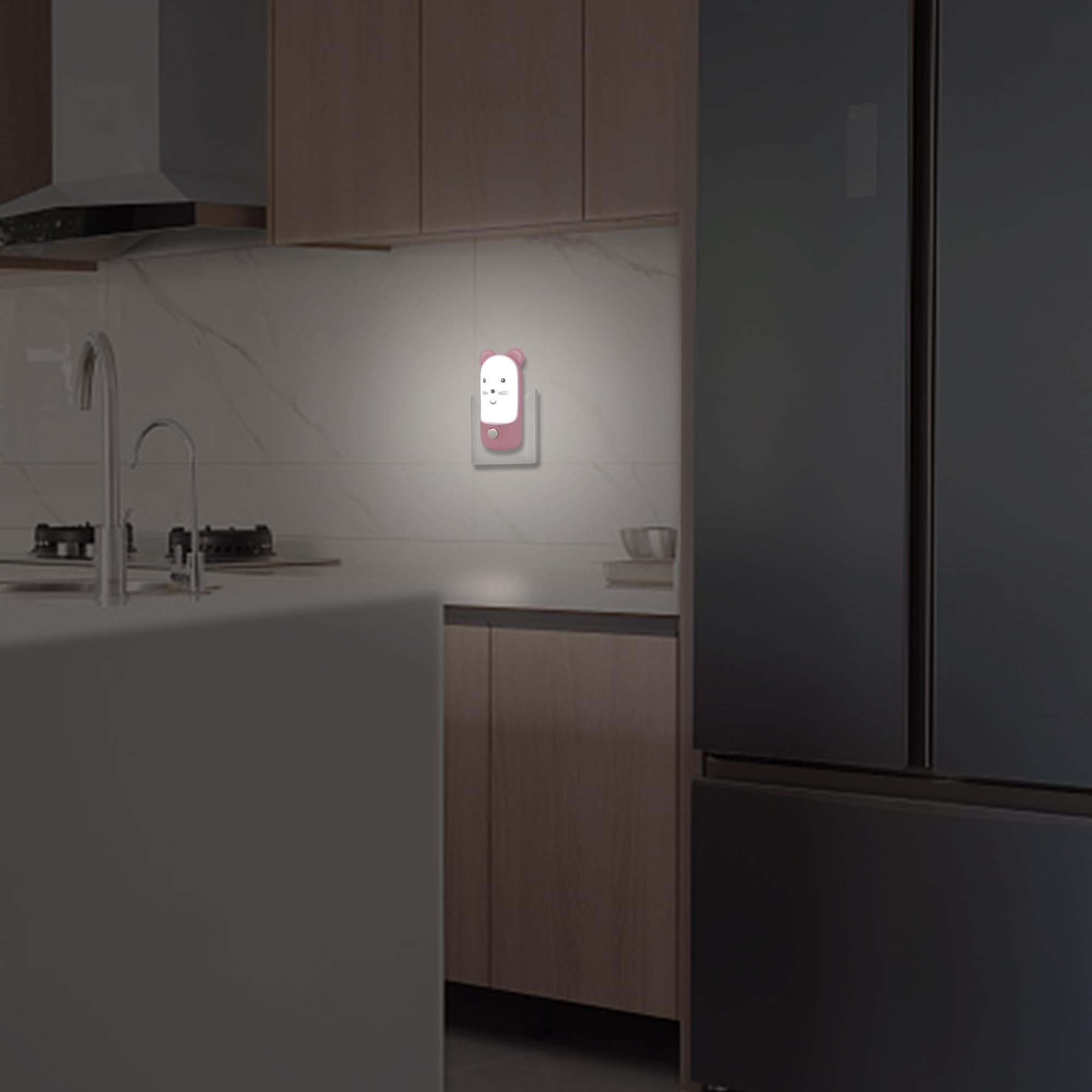 Nachtlampje Stopcontact - Brunoko Set van 3 Beertjes: Automatisch Sensor Nachtlicht - Perfect voor Kinderkamer, Gang & Badkamer - Veilig & Gebruiksvriendelijk