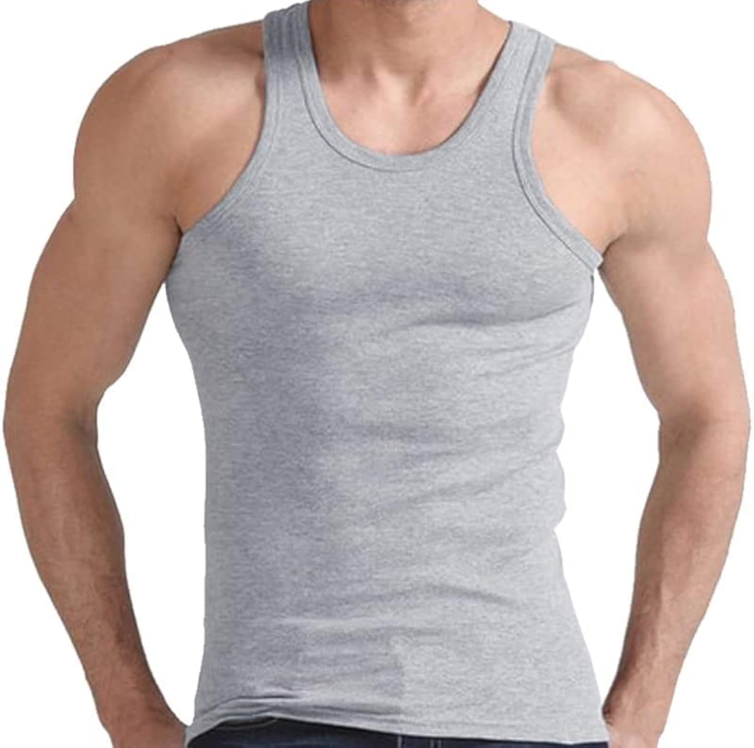 Katoenen vesten voor heren, tanktops, mouwloos, slim fit, zomer, casual