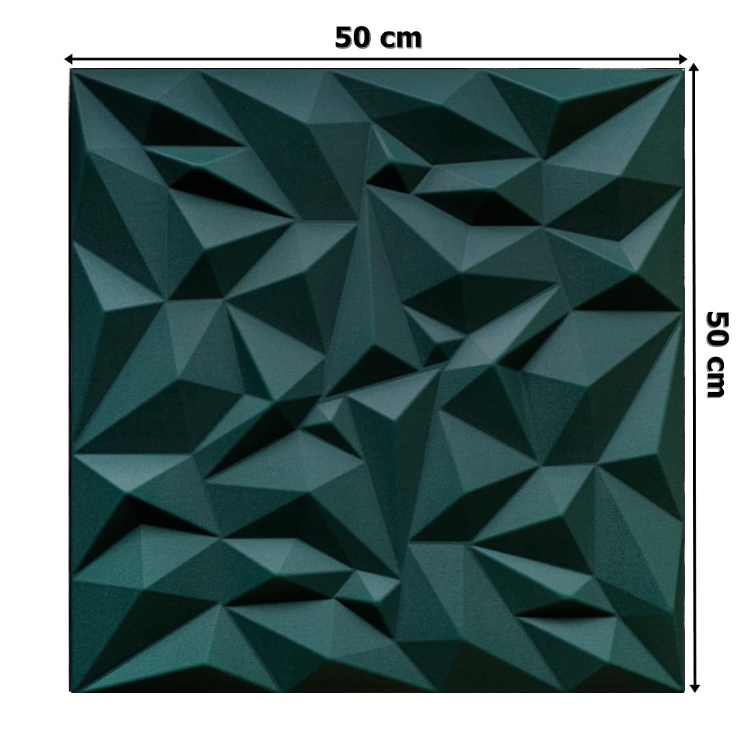 DECCART Pannelli Decorativi Per Pareti 3D - Pannelli Murali - Pannello Decorativo Parete - Polystyrène PSE - 50x50 cm Ametista 12 m², 48 pezzi, Verde