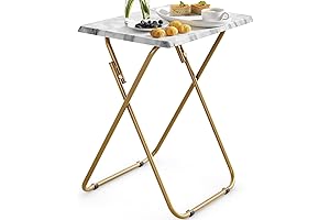 HUANUO Standing Tray Table - TV Dinner Tray for Eating, Snack Tables with No Assembly