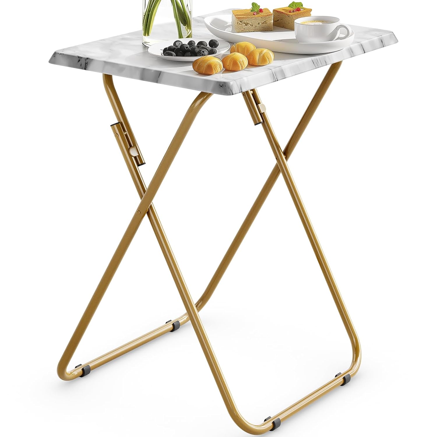 HUANUO Folding TV Tray Table -Stable Tray Table with No Assembly Required TV Dinner Tray for Eating Foldable