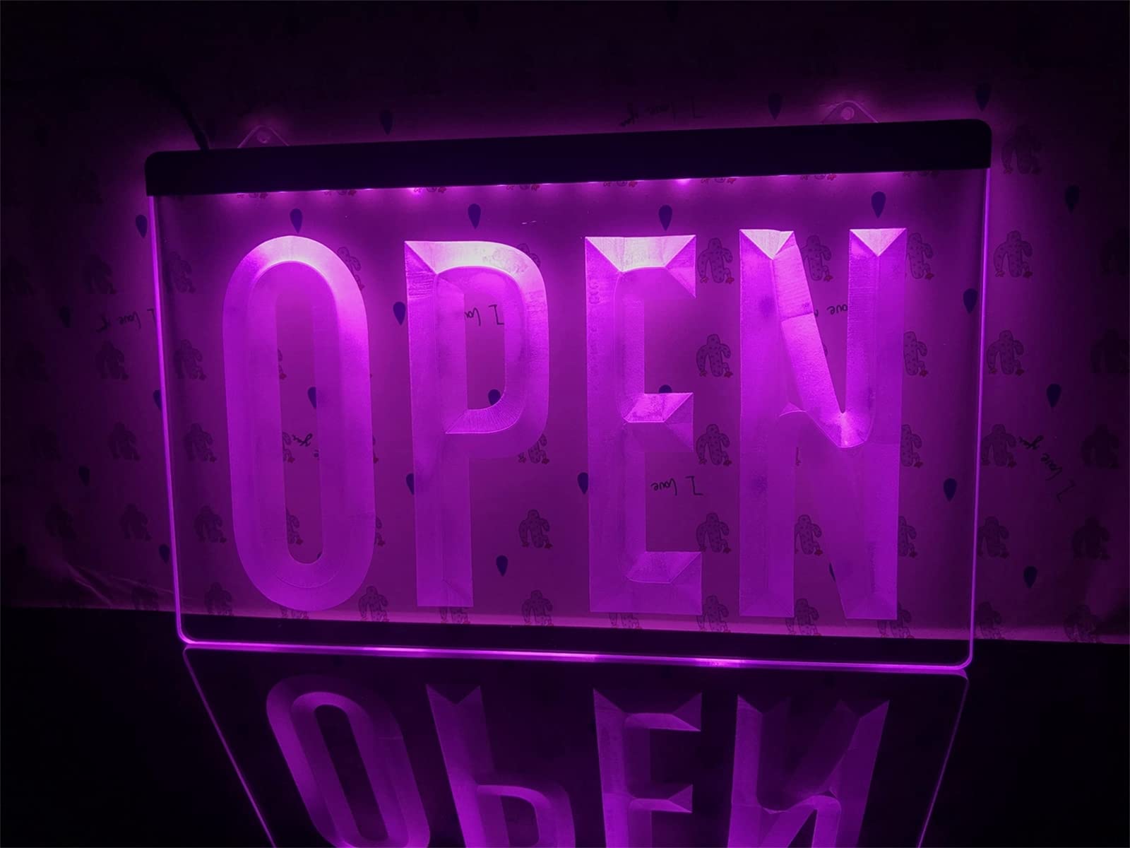 OPEN neon, sklepowy wyświetlacz biznesowy LED lampki nocne wiszące na ścianie świecący szyld, neony zasilane przez USB z przełącznikiem,Rgb,40x30cm