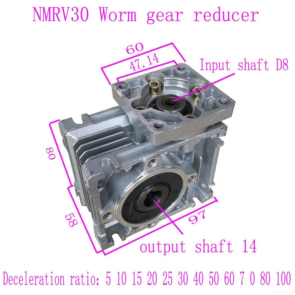 NMRV30 Schneckengetriebe 15:1 STEPPERONLINE NMRV30 Schneckengetriebe – 15:1 Untersetzung, 18 Nm Drehmoment, 11 Mm Eingangswelle – Für NEMA 23 Schrittmotoren – Selbsthemmend & Wartungsfrei