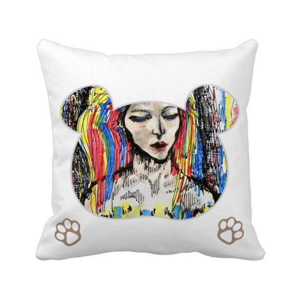 Housse de coussin carrée Fade Away motif ours abstrait