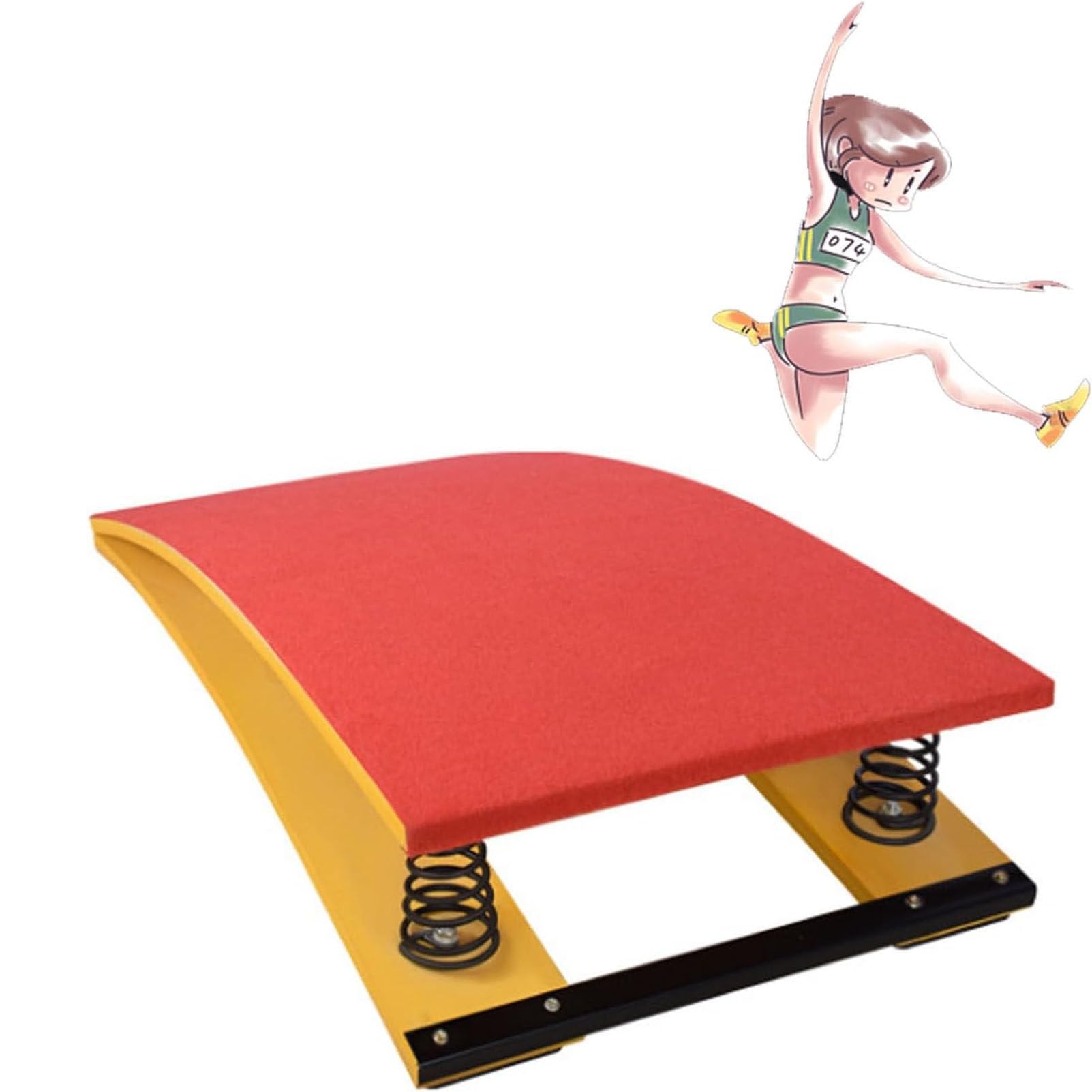 Trampolina gimnastyczna, pomocnicza trampolina gimnastyczna, przenośna zakrzywiona trampolina, sprężynowa trampolina gimnastyczna, sprzęt sportowy do nauki w domu DoubleSpring:80x50cm