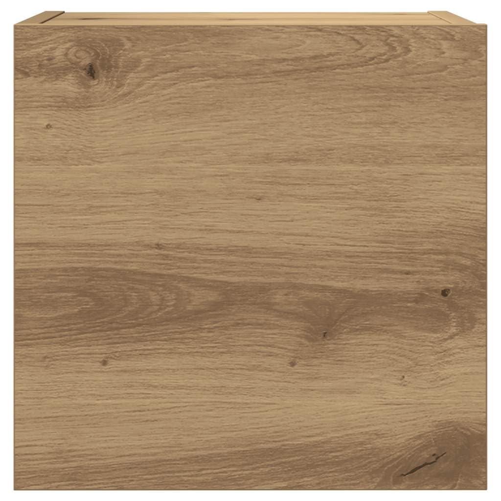 7-TLG. TV-Schrank-Set Wandmontage Artisan-Eiche Holzwerkstoff, 80x30x30cm, modernes Media-Center für Wohnzimmer, stabil & langlebig