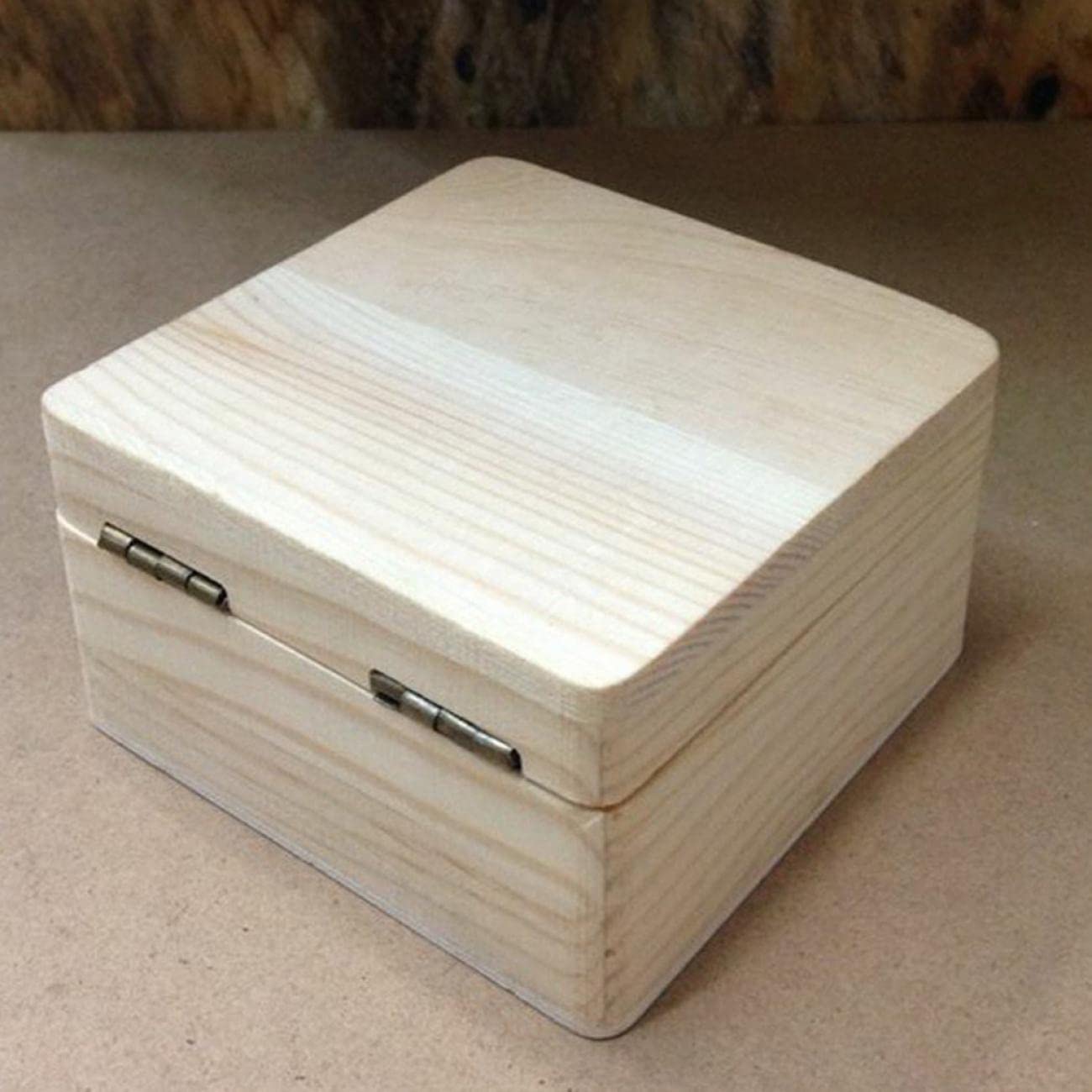 Oungy 10 stuks houten kist met deksel, 15 x 10 x 5 cm, klassiek, rustiek, traditioneel, beige, hout, schatkist, voor sieraden en accessoires