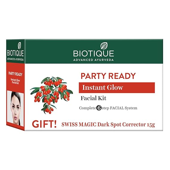 Party Ready Insta Glow Facial kit Complete 6 Step Facial Kit, 65g, Multicolor