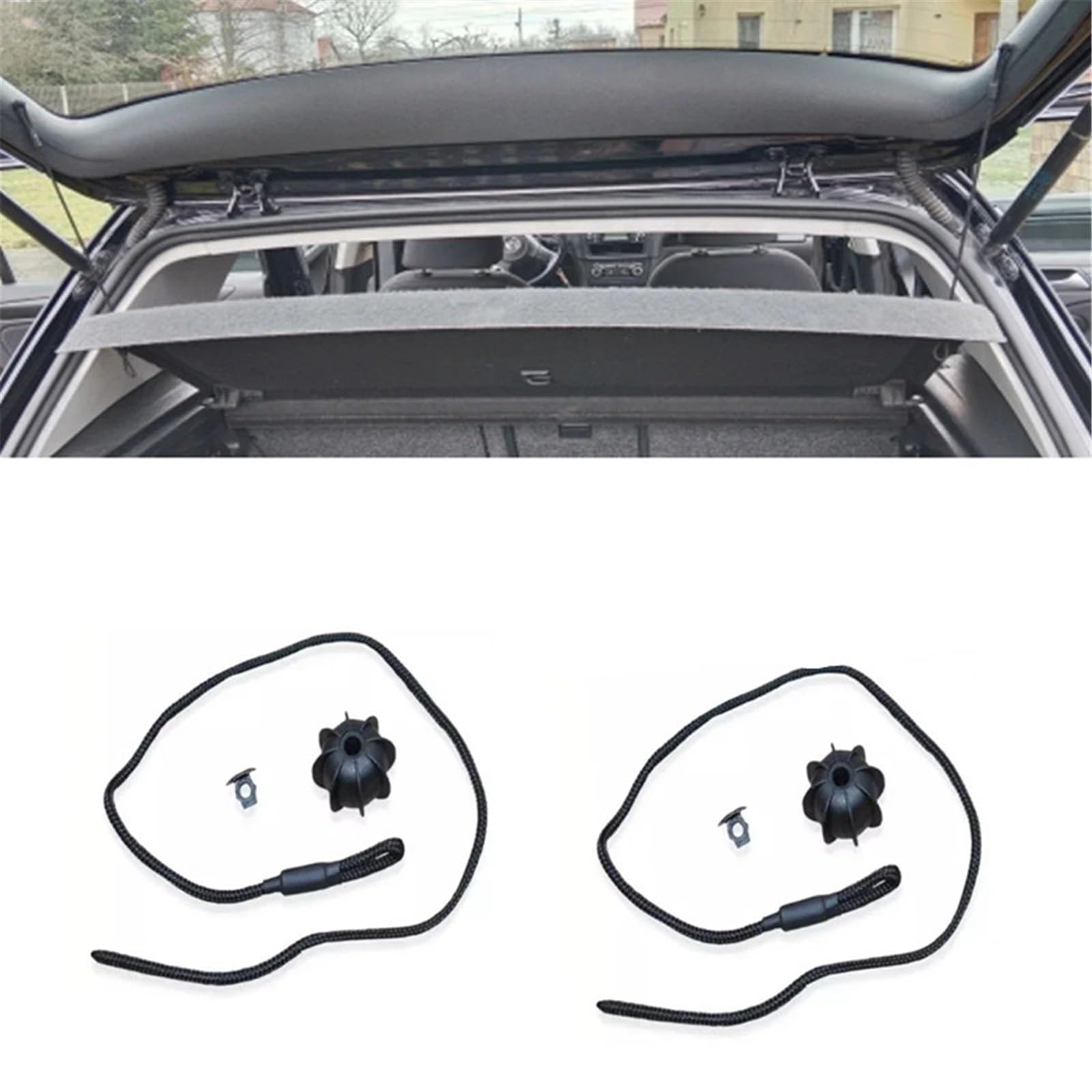 Trasera Maletero Cuerda Compatible con VW para Golf MK6 MK5 2006-2013 Correa De Sujeción para La Tapa del Maletero del Coche, 1K6863447A 1K6863447A9B9