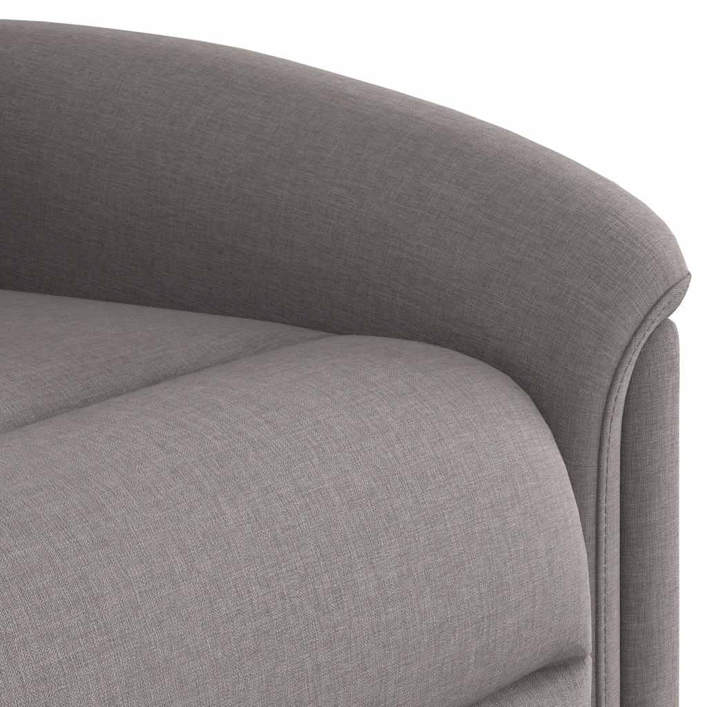 vidaXL Rozkładany fotel masujący, taupe, obity tkaniną