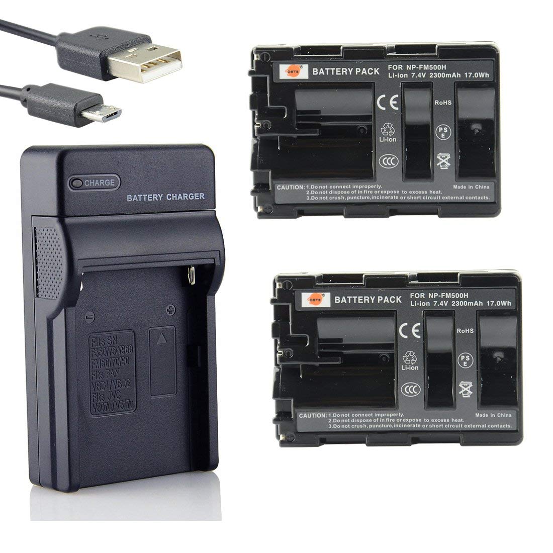 Batterie NP-FM500H compatible Sony A77V A99 A58 kit chargeur double USB