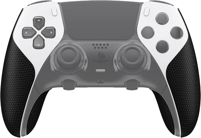 playvital Anti-Skid Sweat-Absorbent Controller Grip for ps5 Edge Wireless Controller, Professional Textured Soft PU Handle Grips Anti Sweat Protector for ps5 Edge Controller - Black