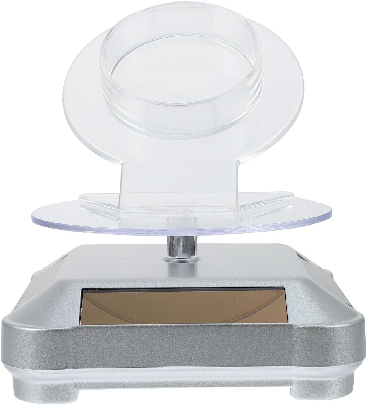 Beaupretty Solar Rotating Stand Jewelry Display Rack 360° Solar Turntable Bracelet Holder for Jewelry Presentation Silver Dual-use Display for Bracelets and Beads