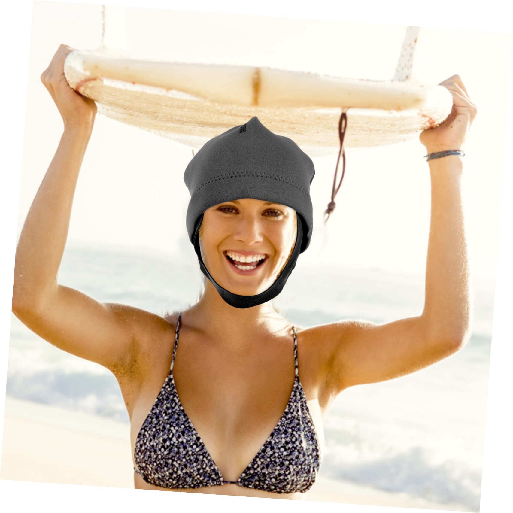 balacoo Men's Thermal Swim Cap with Chin Strap Diving Cap Snorkeling Hat Comfortable for Swimming