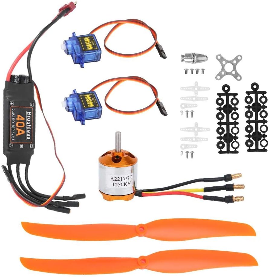 Vbest life A2217 1250KV Brushless Motor 40A ESC SG90 9G Micro 8060 Propeller 4-in-1 RC Fixed-Wing Aircraft Helicopter Accessories Set