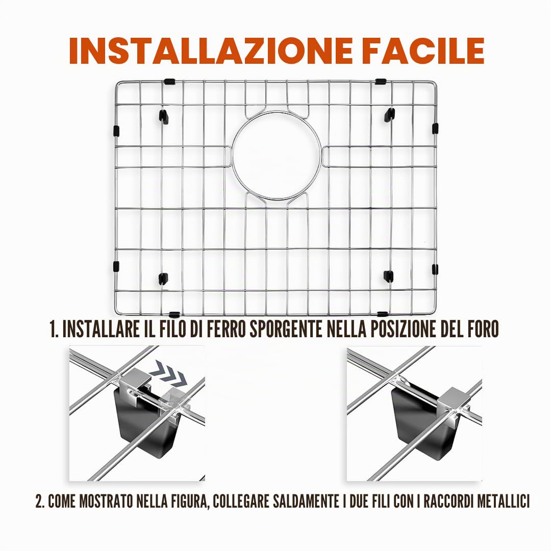 Griglia per lavello da cucina resistente e versatile, 48,3 x 35,6 cm, griglia per lavello per la parte inferiore del lavello per risparmiare spazio, nello scolapiatti