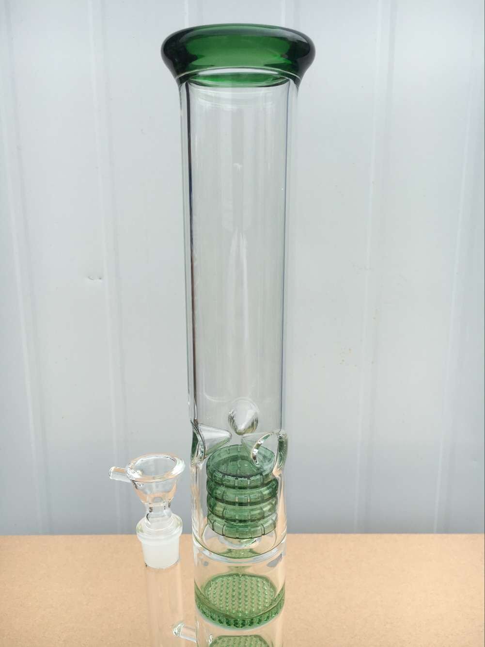 2016 grün Glas Bong Best Percolator Öl Rigs 3 Wabe und Birdcage Erzeugung Trad. Wasserpfeifen 18,8 mm Gelenk Recycler Glas Wasser Rohre