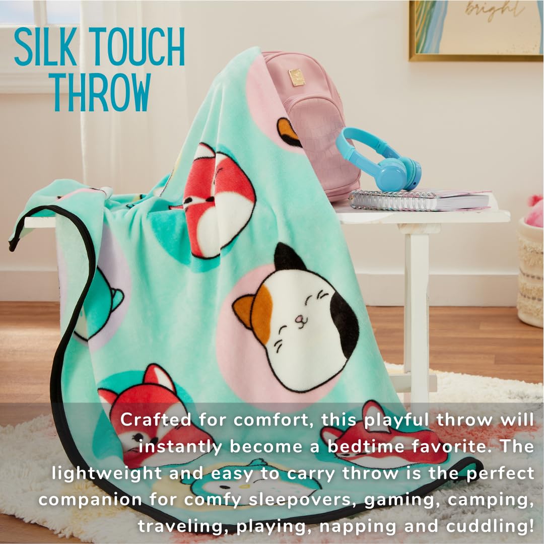 Squishmallows Cam Überwurf – Offizielles Produkt, Superweich, 116,8x152,4 Cm, Micro-Raschel