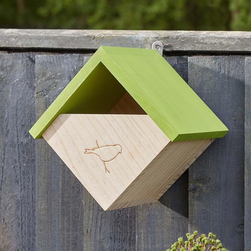 Robins Bird Nest Box, FSC1 23cmH x 24cmW x 17cmD