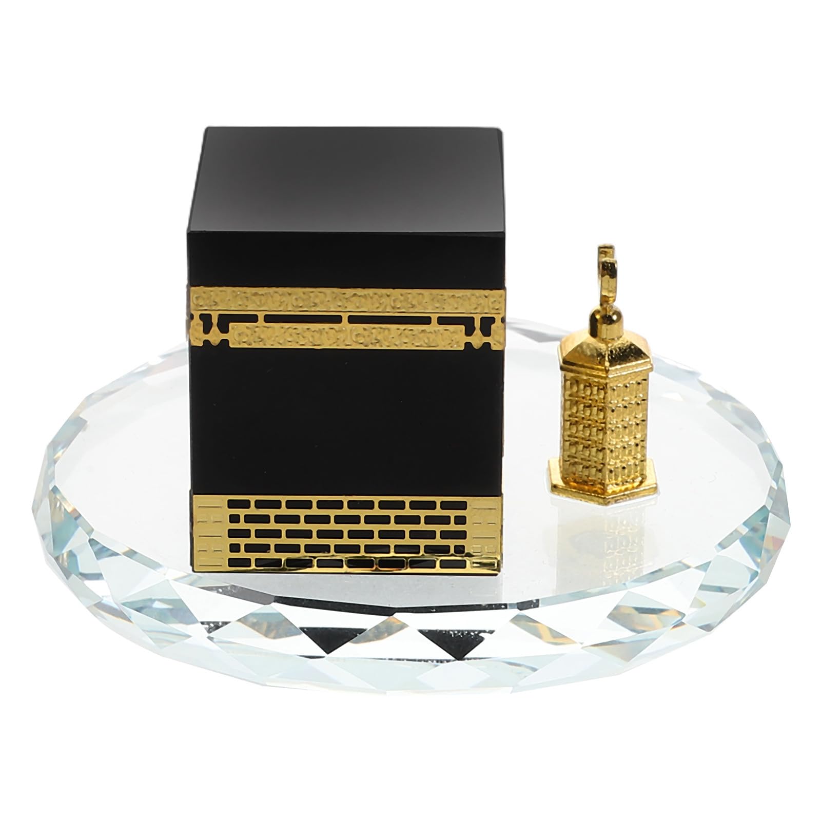 Modèle miniature en cristal Kaaba rond et veilleuse LED islamique