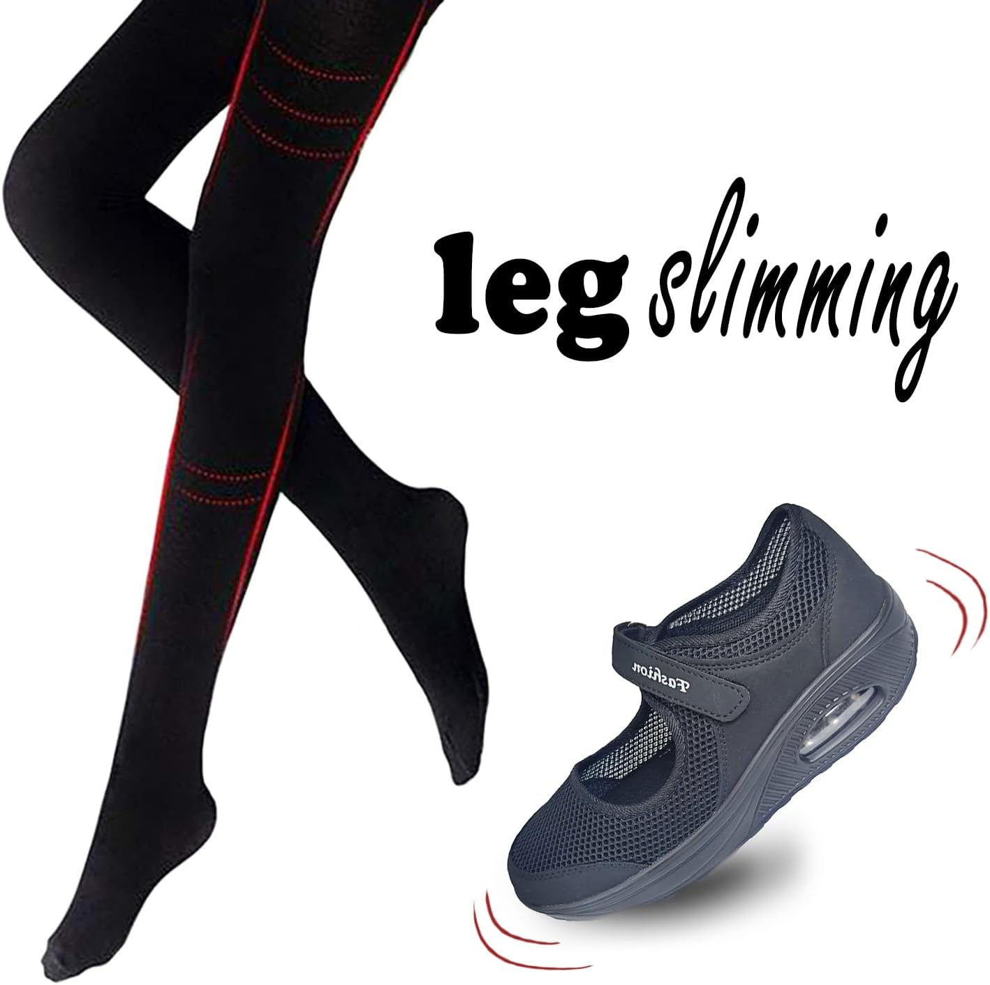 YSMIIH Womens Walking Mary Jane Wedges Sneaker Hook and Loop Comfort Nurse Shoes Casual Rockers - Image 2