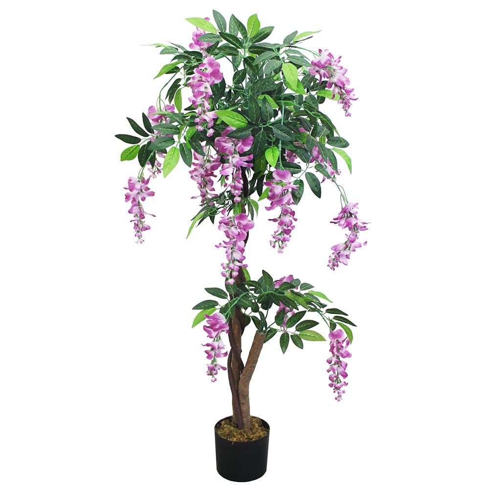 Decovego Planta Wisteria Artificial Decoración Interiorismo Madera Natural 120cm