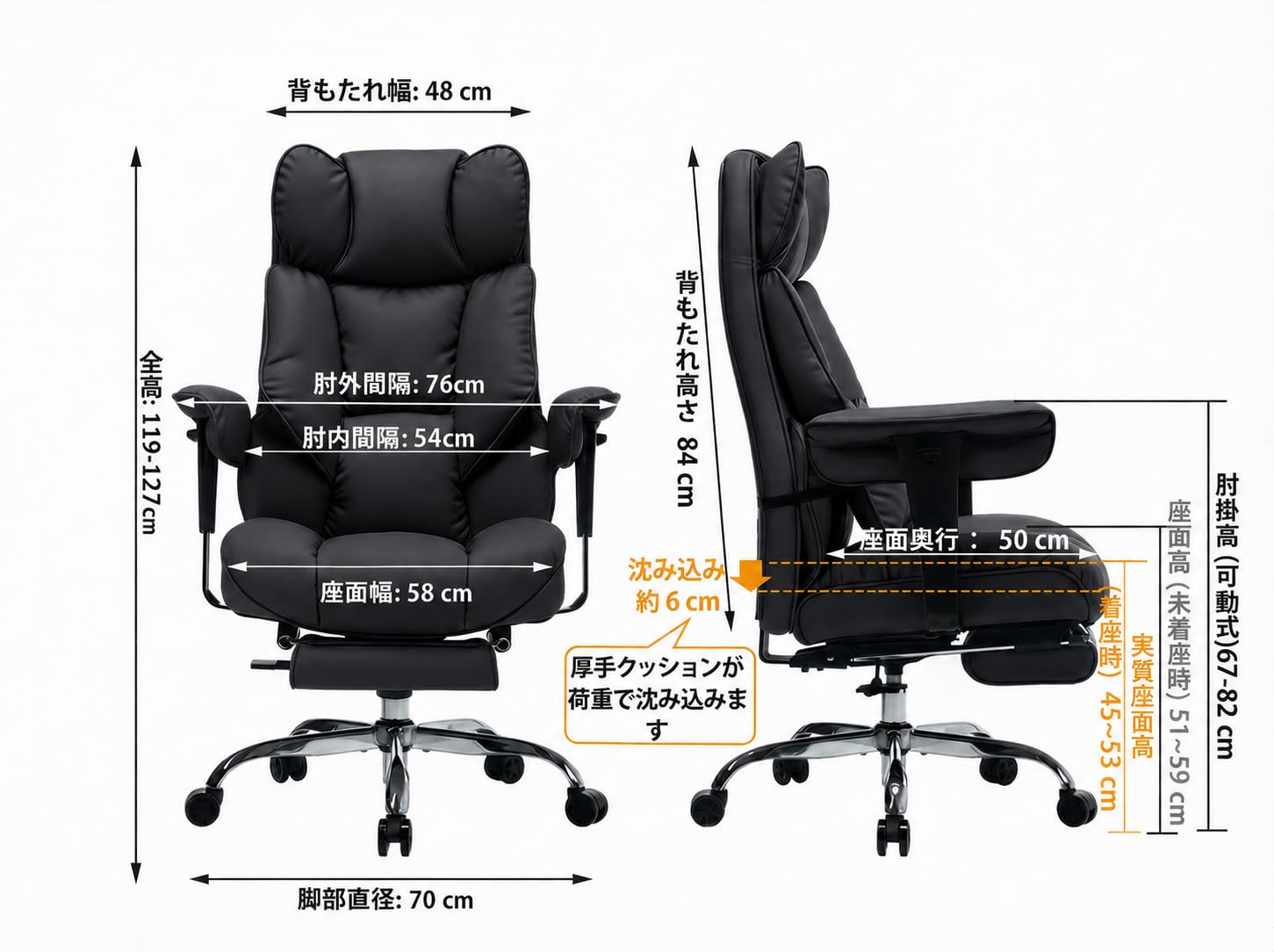 Amazon.co.jp: ゲーミングチェア オフィスチェア デスクチェア 【耐