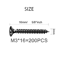 Vista 35 de Tornillos de madera M3 x 1-1/4 pulgadas, tornillos de madera cortos, tornillos pequeños de cabeza plana, tornillos autorroscantes para paneles
