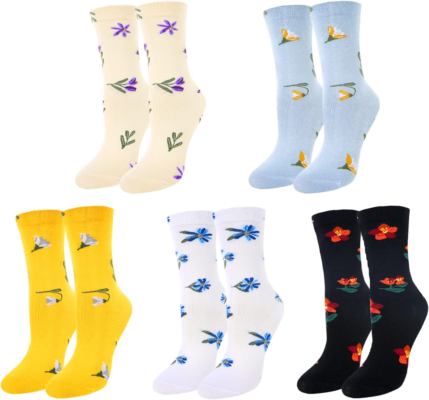 Benefeet Sox Womens Novelty Funny Crew Socks Girls Cute Animal Colorful Floral Patterned Silly Funky Casual Cotton Socks - Image 5