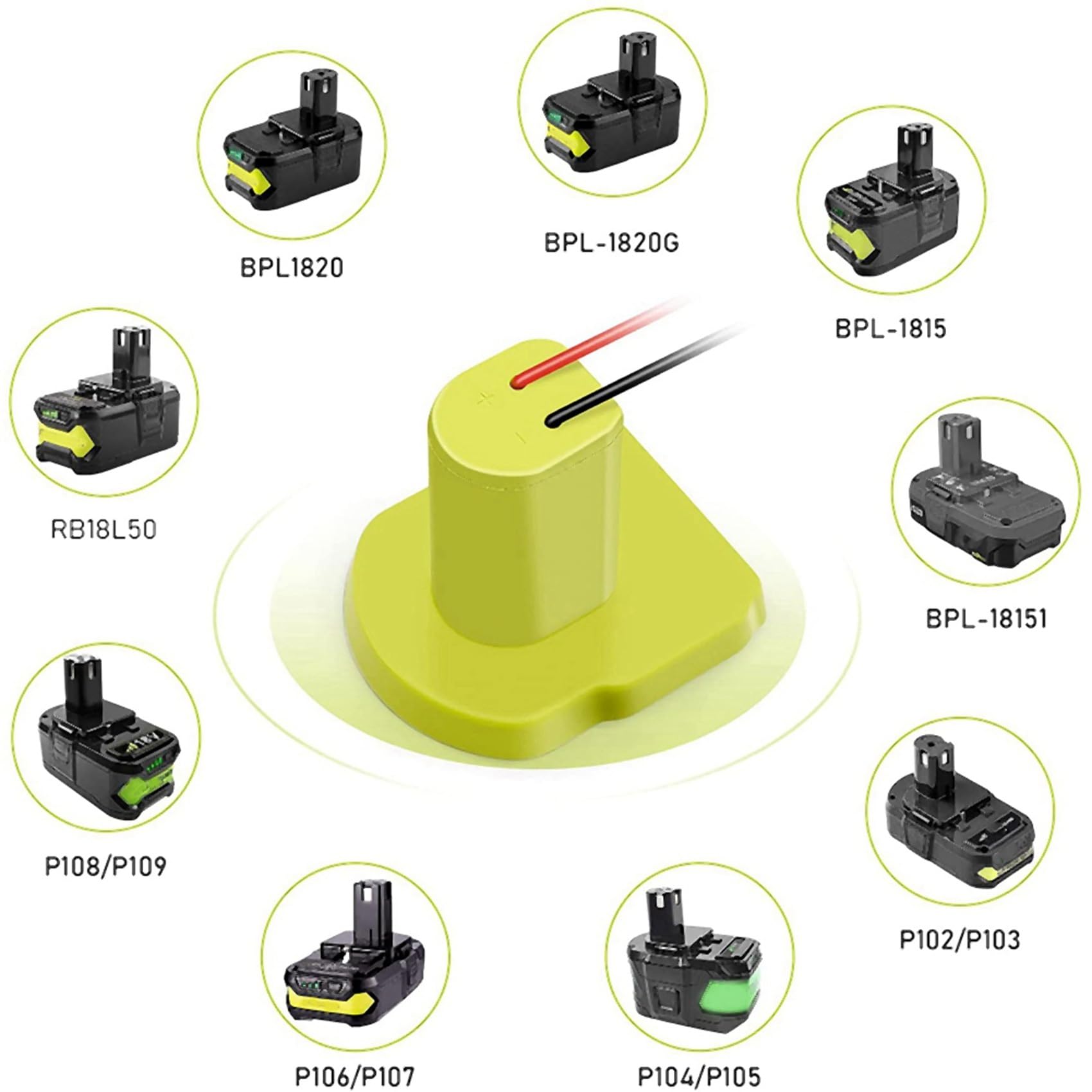 4 x adapter do akumulatora + 18 V akumulator litowo-jonowy, konwerter narzędzi z 12 kablami pomiarowymi