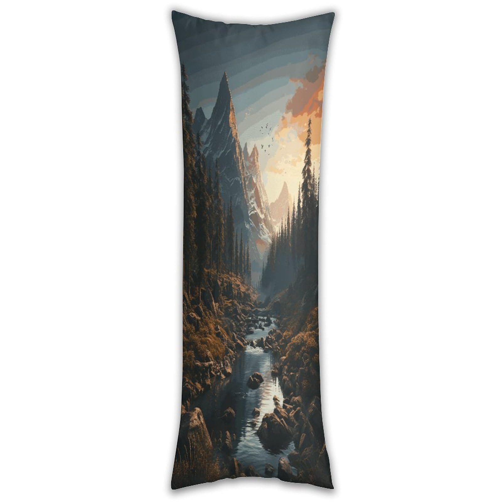 Wilderness Pillow Cases Breathable Vertical Long Pillowcase Body Pillowcase with Hidden Zipper Closure Soft and Cozy Pillow Cover 20x54 Inches for Bedroom Couch